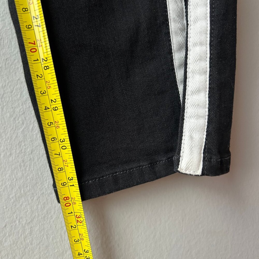 Rag & Bone Cate Mid-Rise Flare Jeans Women's Size 25 Black White Side Stripe - Picture 12 of 12